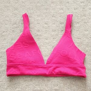 SEAFOLLY X REVOLVE "your type" bikini top hot pink logo size US 8/ AUS 12